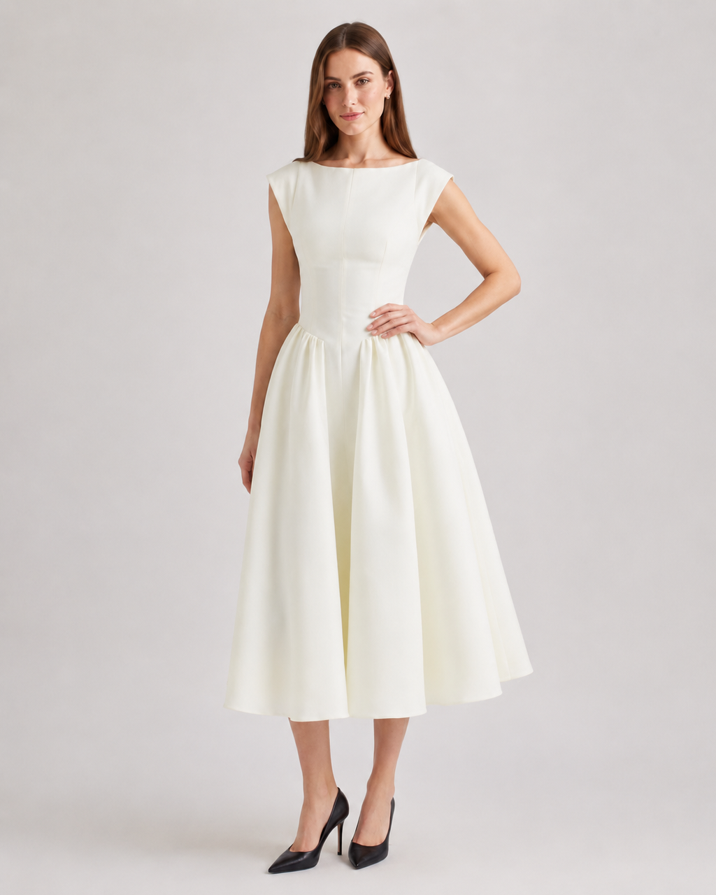 Spring and summer women's backless round neck sleeveless vest dress