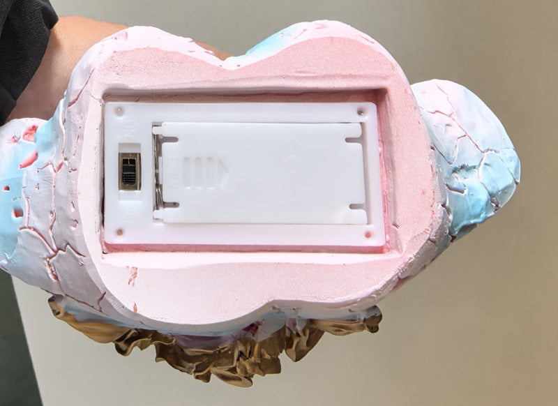 Cracked Blazing Maiden Figurine Statue Light - Where Art Meets Ambience!