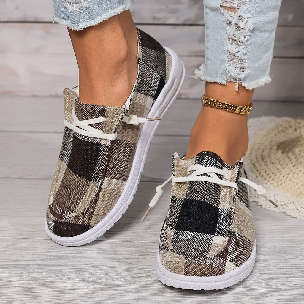 Round-toe lace-up casual shoes
