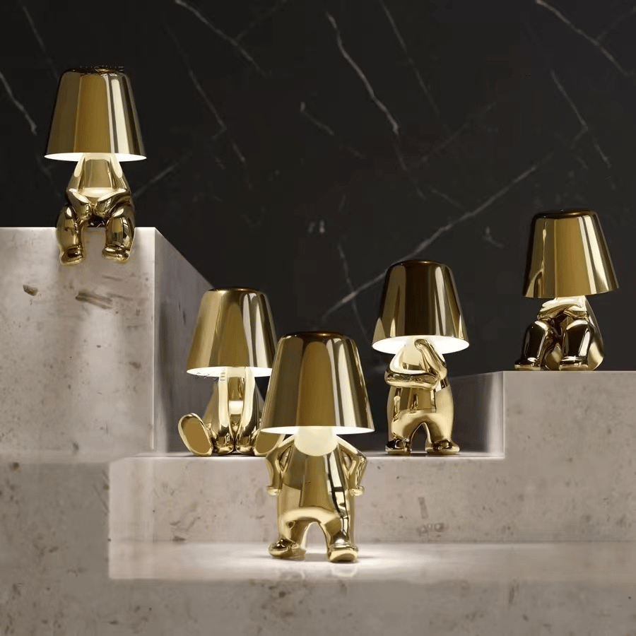 Thinker Golden Man Desk Lamp