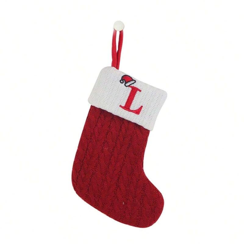 🧦Personalized letter knitted Christmas stocking fireplace ornament