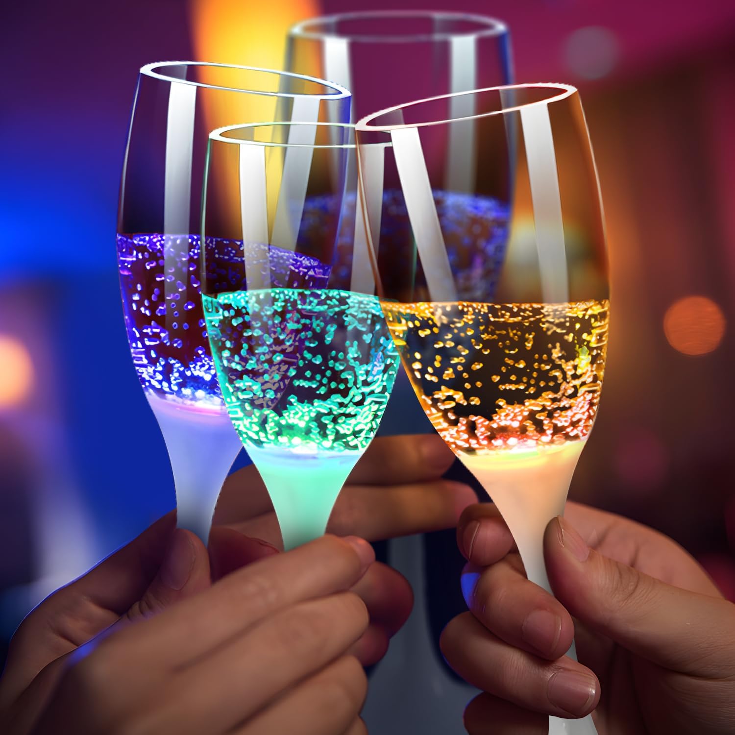 Verres à vin et à champagne lumineux à LED 