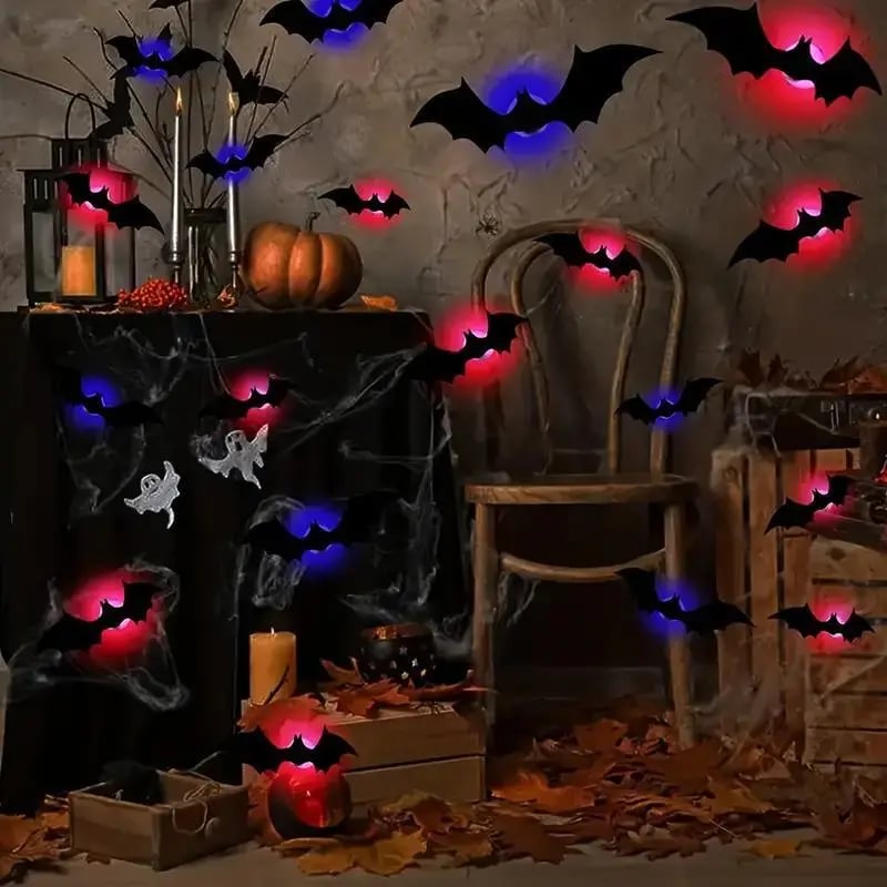 🎁Décoration LED 3D en forme de chauve-souris 