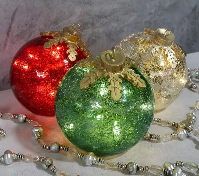🎅Glass Tabletop Christmas Ornaments[3ct]🔔🎁
