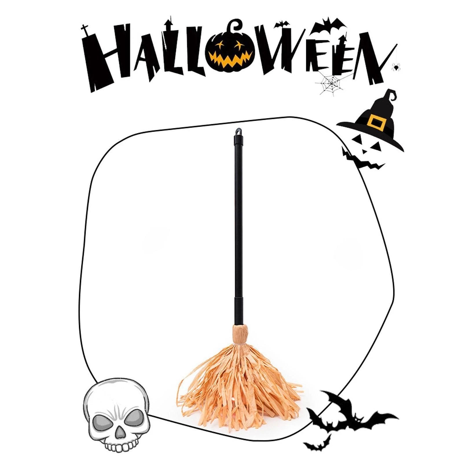 🧙‍♀️Balai volant de sorcière d'Halloween avec rire effrayant pour cadeau de décoration de fête d'Halloween🧹 