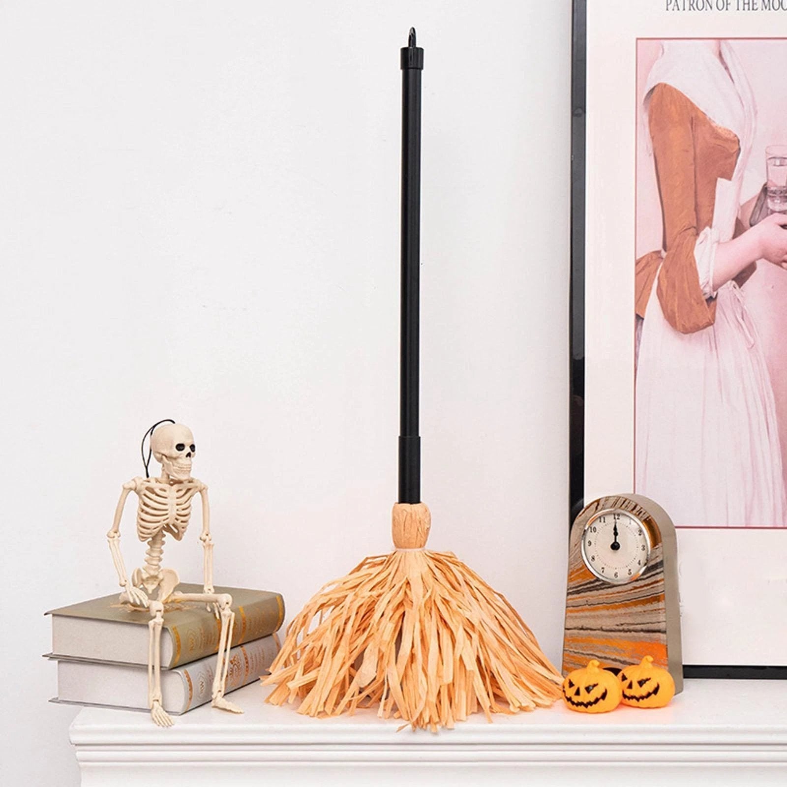 🧙‍♀️Balai volant de sorcière d'Halloween avec rire effrayant pour cadeau de décoration de fête d'Halloween🧹 