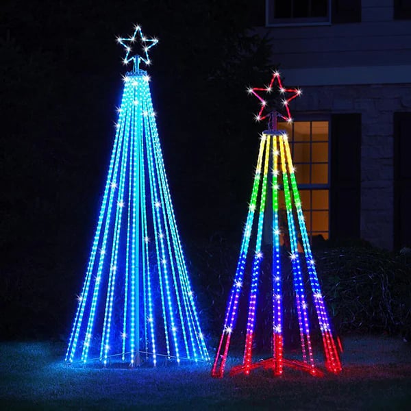 🌈Réductions de Noël anticipées🎄Sapin de Noël d'extérieur animé à LED multicolore 
