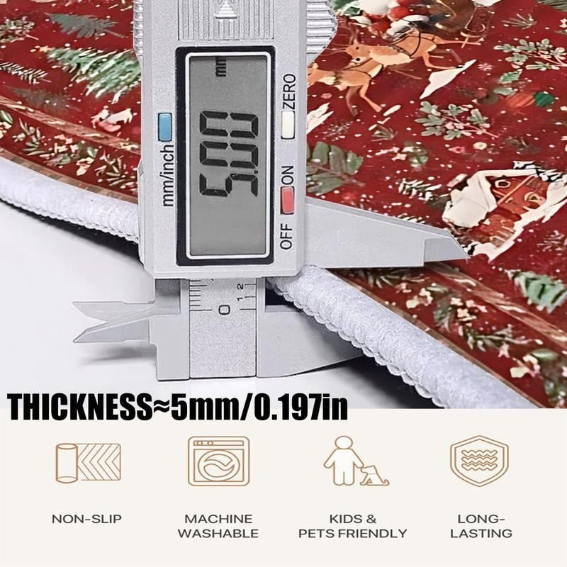 Christmas Deer Santa Long Rug