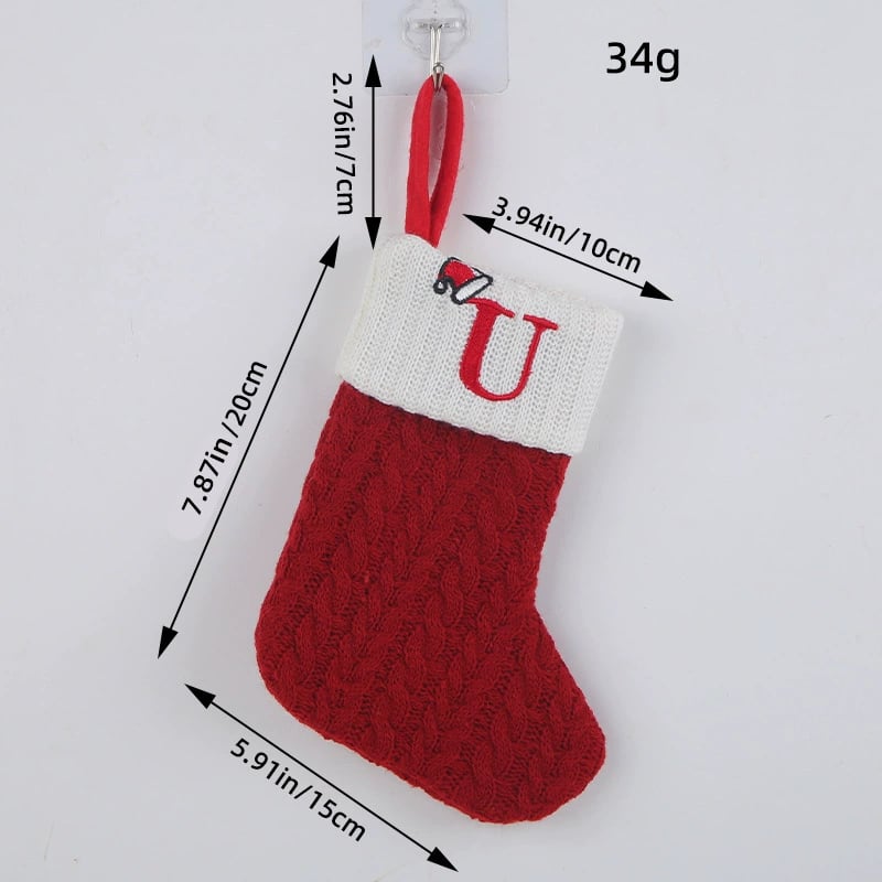 🧦Personalized letter knitted Christmas stocking fireplace ornament