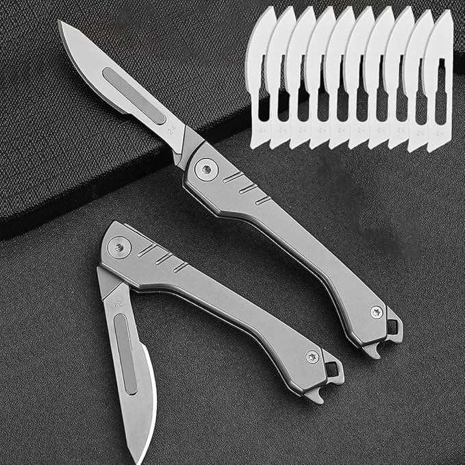 ⏰🏆Couteau scalpel pliant avec 10 lames remplaçables 