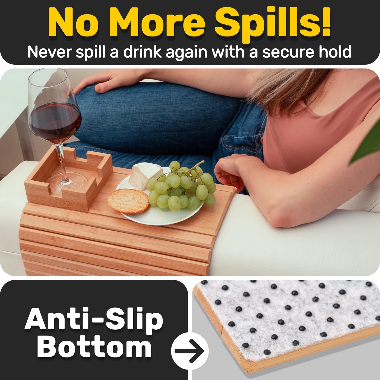 💥Bamboo Couch Cup Holder – Your Sofa’s Best Friend
