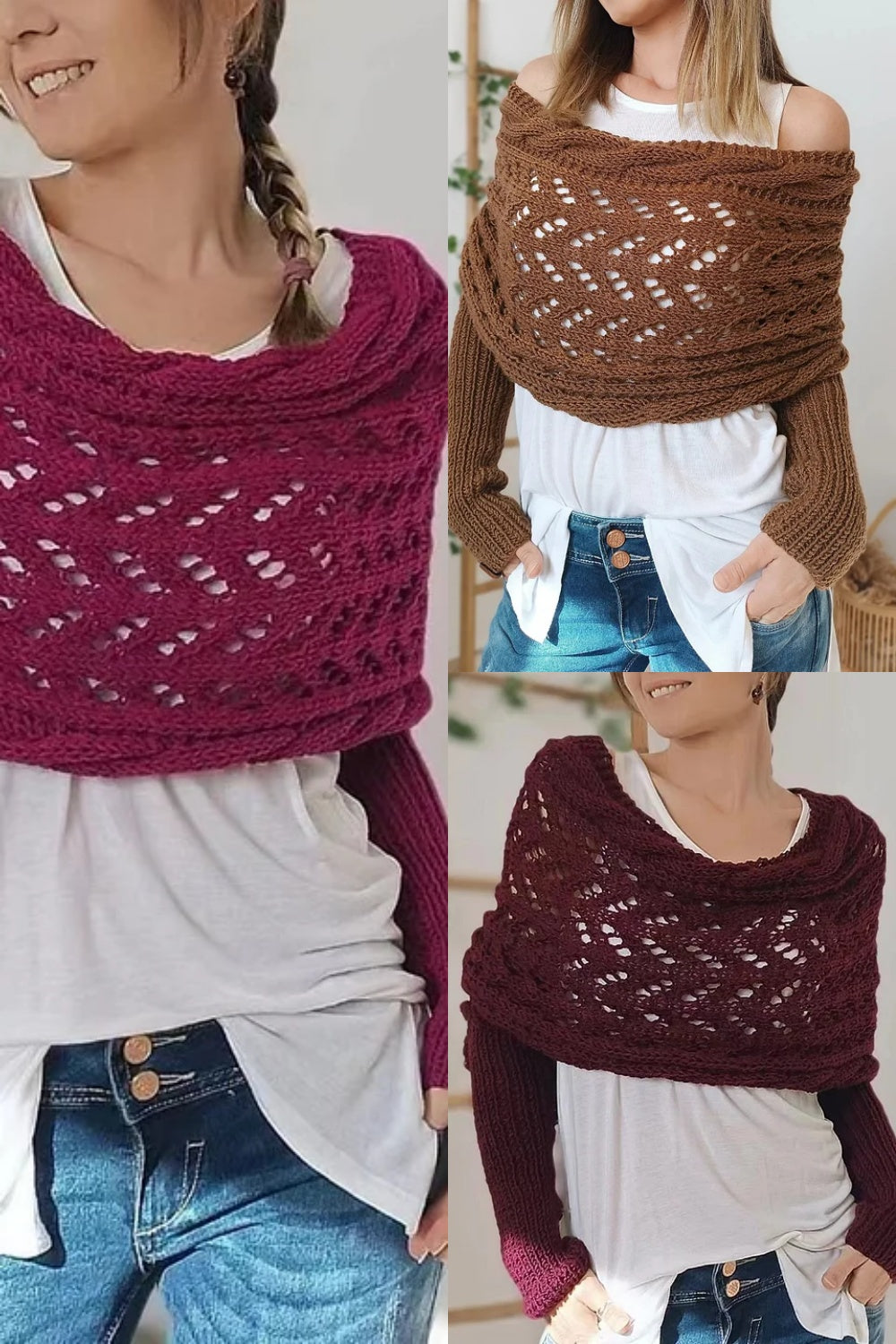 Boléros tricotés pour femmes 
