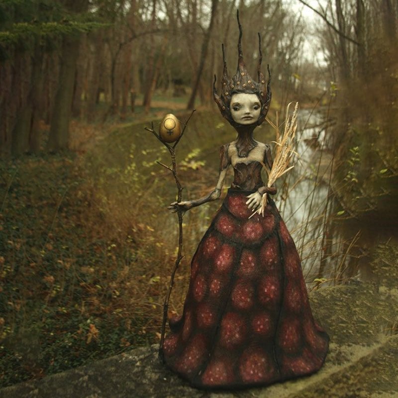Décoration de jardin d'Halloween en résine représentant une sorcière cauchemardesque 