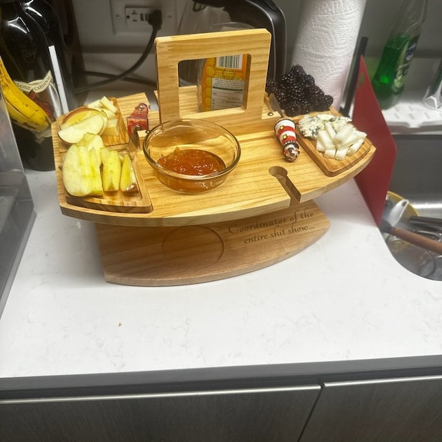 Table à vin de pique-nique d'extérieur portable en bois 