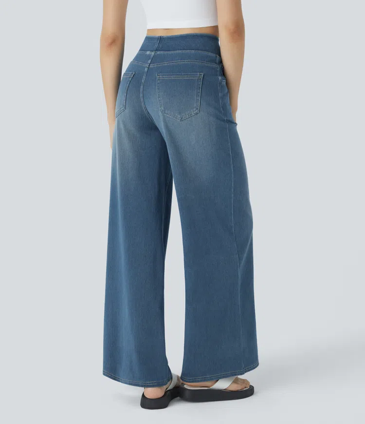 Jean large taille haute super extensible 