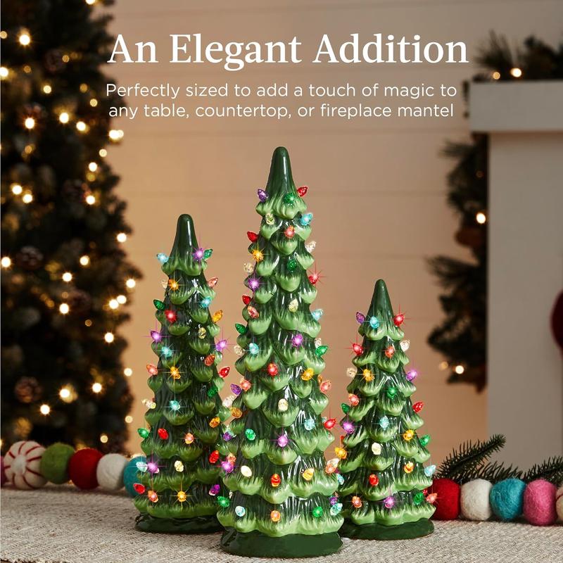 🎁🎄Sapins de Noël de table rétro peints à la main avec minuterie (⏰Quantités limitées disponibles) 