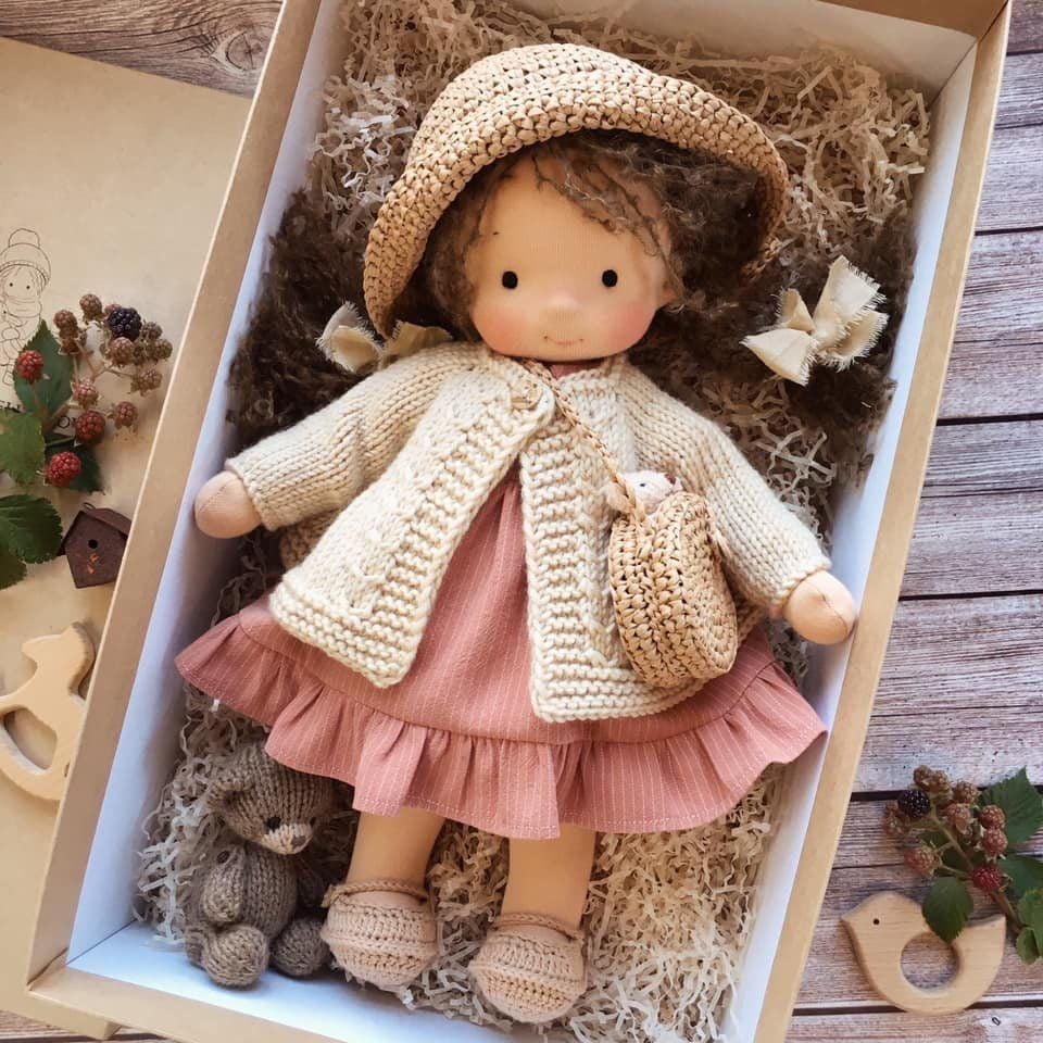 🎁🎁Le meilleur cadeau pour les enfants - Poupée Waldorf faite main👧 (Achetez-en 2, livraison gratuite) 