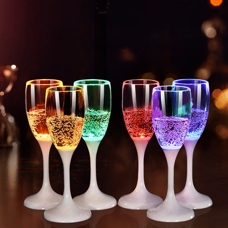 Verres à vin et à champagne lumineux à LED 