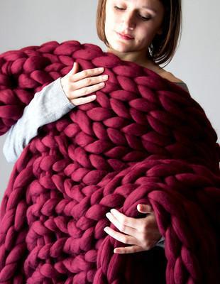 Couverture en tricot épais 