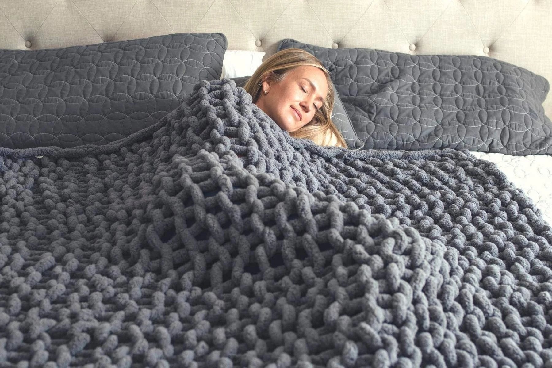 Couverture en tricot épais 
