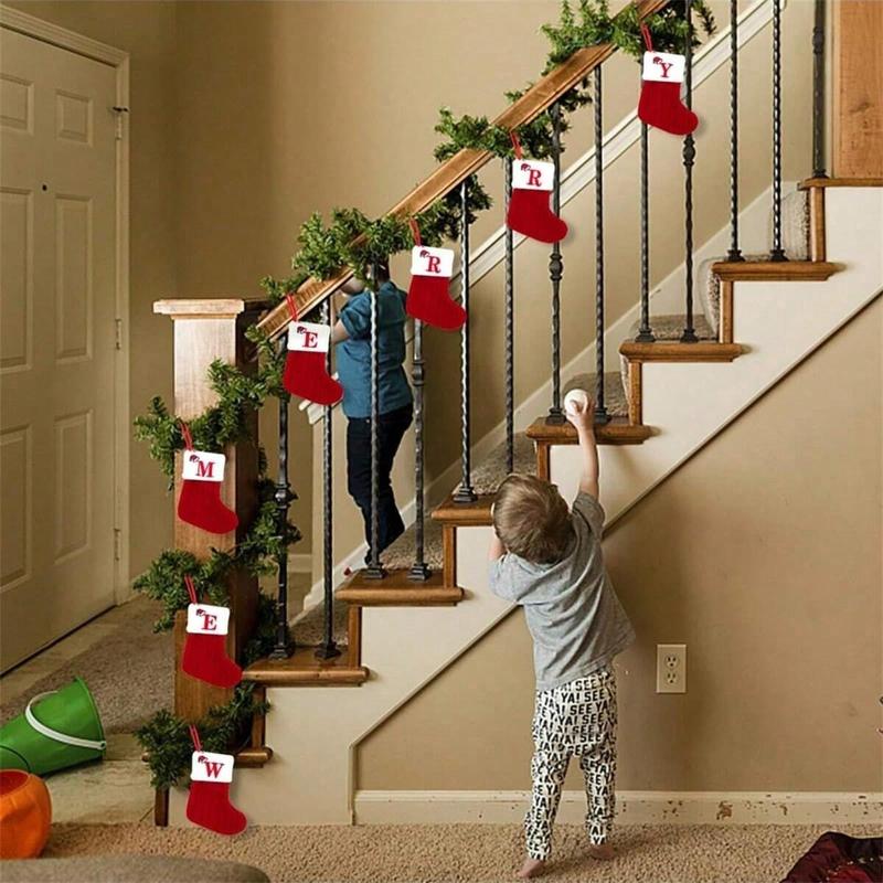 🧦Personalized letter knitted Christmas stocking fireplace ornament