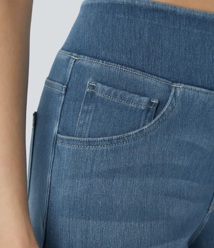 Jean large taille haute super extensible 