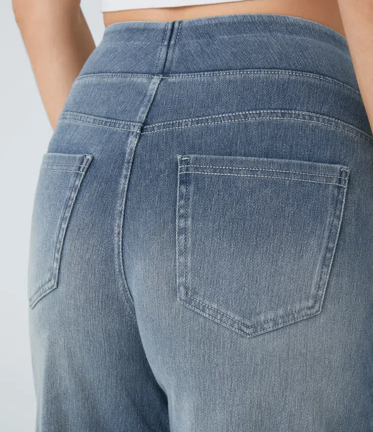 Jean large taille haute super extensible 