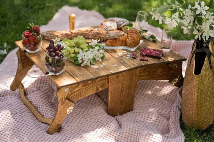 Table pliante pour panier de pique-nique - Couture manuelle à faire soi-même 