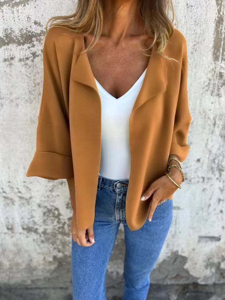Cardigan décontracté en faux daim