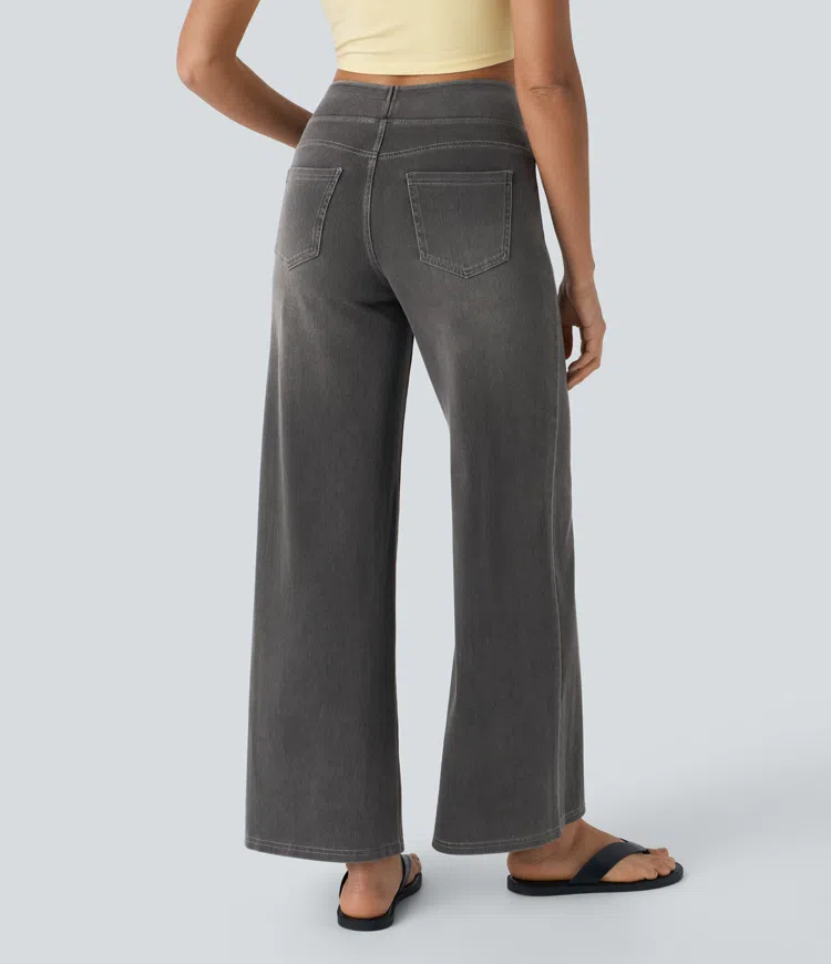 Jean large taille haute super extensible 