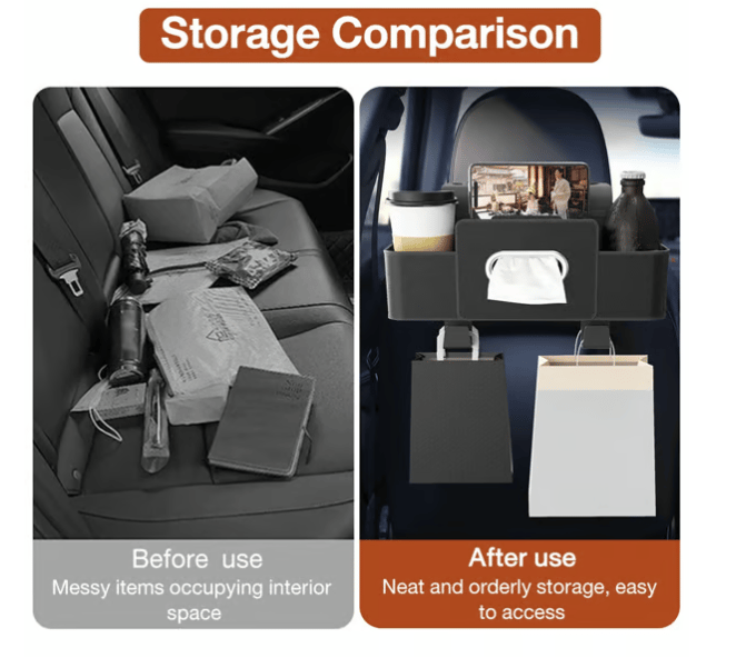 3-in-1 Car Backseat Organizer – Keep Your Ride Clean & Organized!