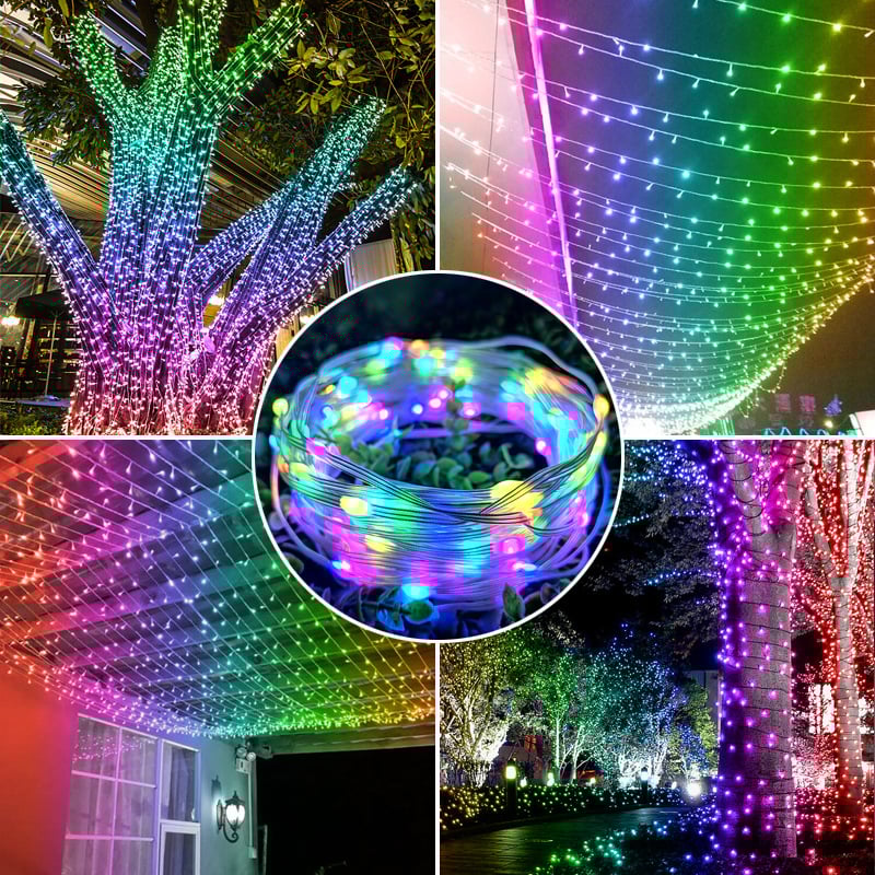 🌈Réductions de Noël anticipées🎄Sapin de Noël d'extérieur animé à LED multicolore 