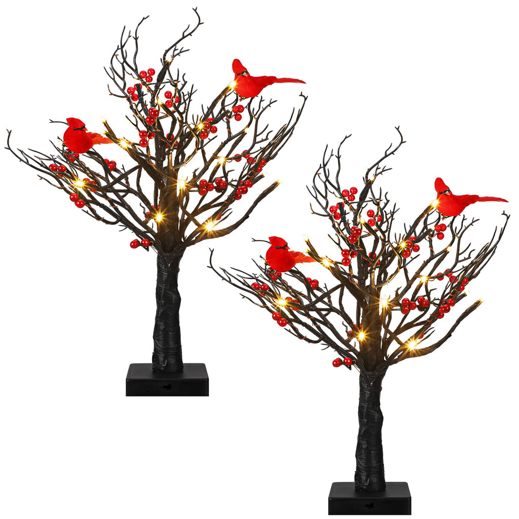 🎄Christmas Lighted Mini LED Tree With Red Berries