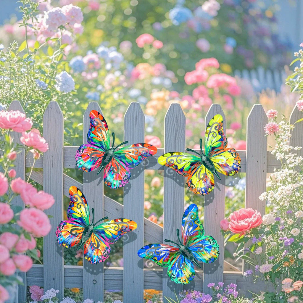 🦋A complete set! 4Pcs Butterfly Metal Wall Decor🤩