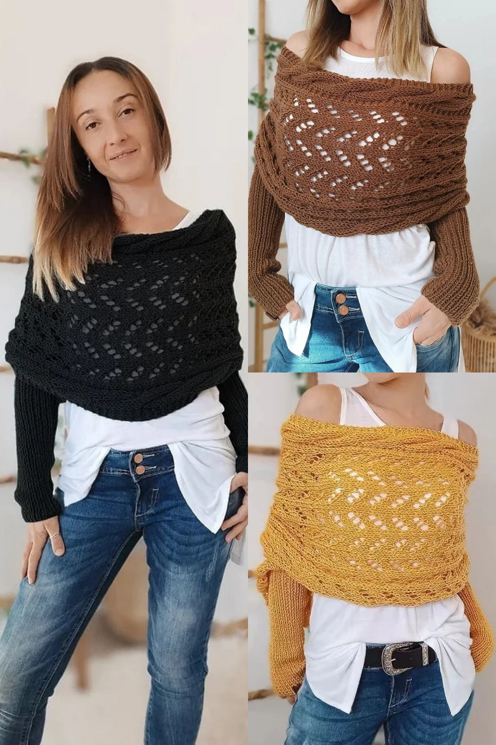 Boléros tricotés pour femmes 