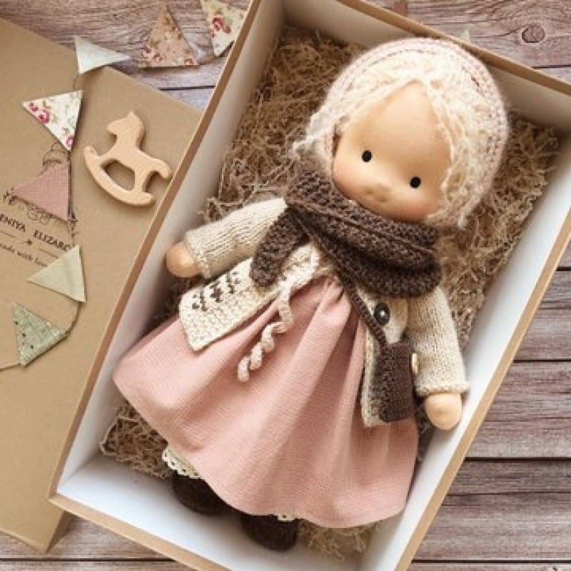 🎁🎁Le meilleur cadeau pour les enfants - Poupée Waldorf faite main👧 (Achetez-en 2, livraison gratuite) 