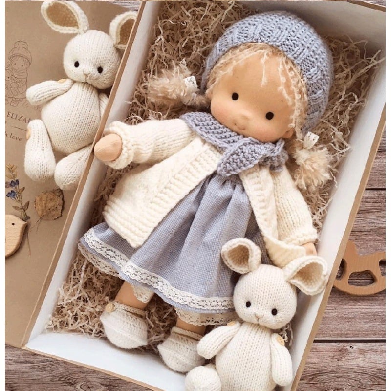🎁🎁Le meilleur cadeau pour les enfants - Poupée Waldorf faite main👧 (Achetez-en 2, livraison gratuite) 