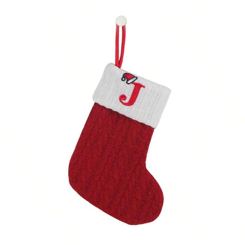 🧦Personalized letter knitted Christmas stocking fireplace ornament