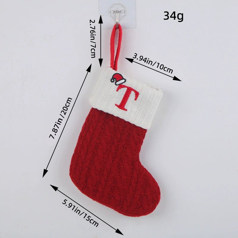 🧦Personalized letter knitted Christmas stocking fireplace ornament
