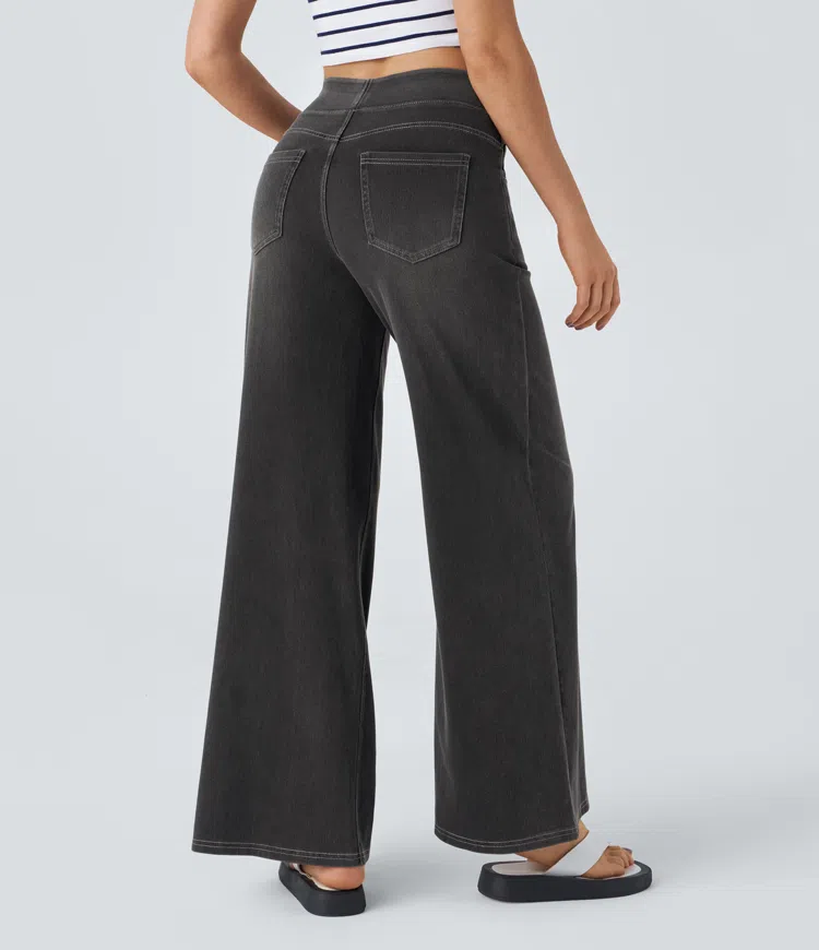 Jean large taille haute super extensible 