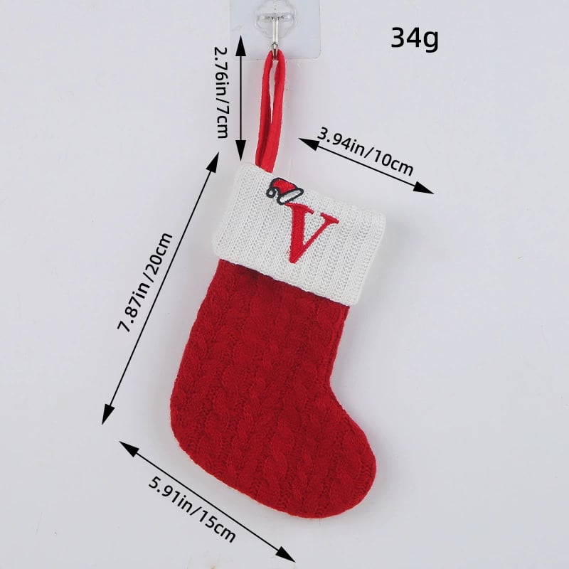 🧦Personalized letter knitted Christmas stocking fireplace ornament