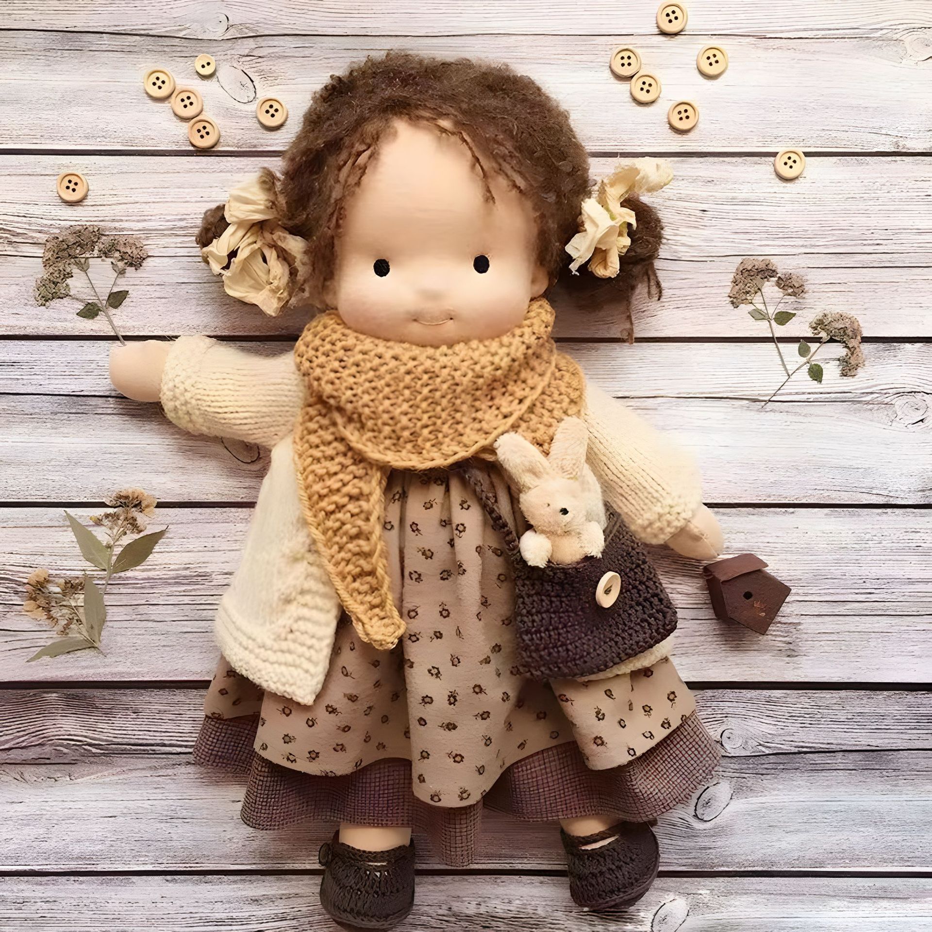 🎁🎁Le meilleur cadeau pour les enfants - Poupée Waldorf faite main👧 (Achetez-en 2, livraison gratuite) 