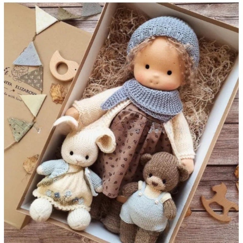 🎁🎁Le meilleur cadeau pour les enfants - Poupée Waldorf faite main👧 (Achetez-en 2, livraison gratuite) 