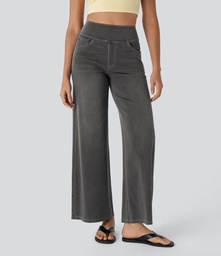 Jean large taille haute super extensible 