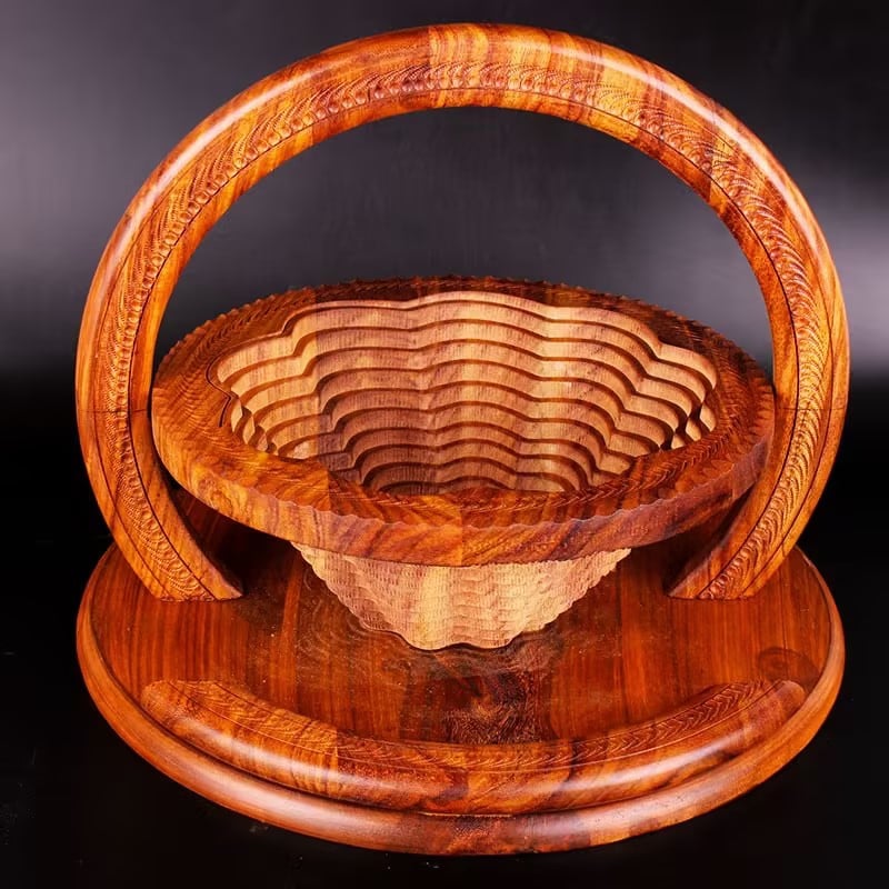 49 % DE RÉDUCTION 🔥 - Assiette à fruits en bois sculpté à la main 