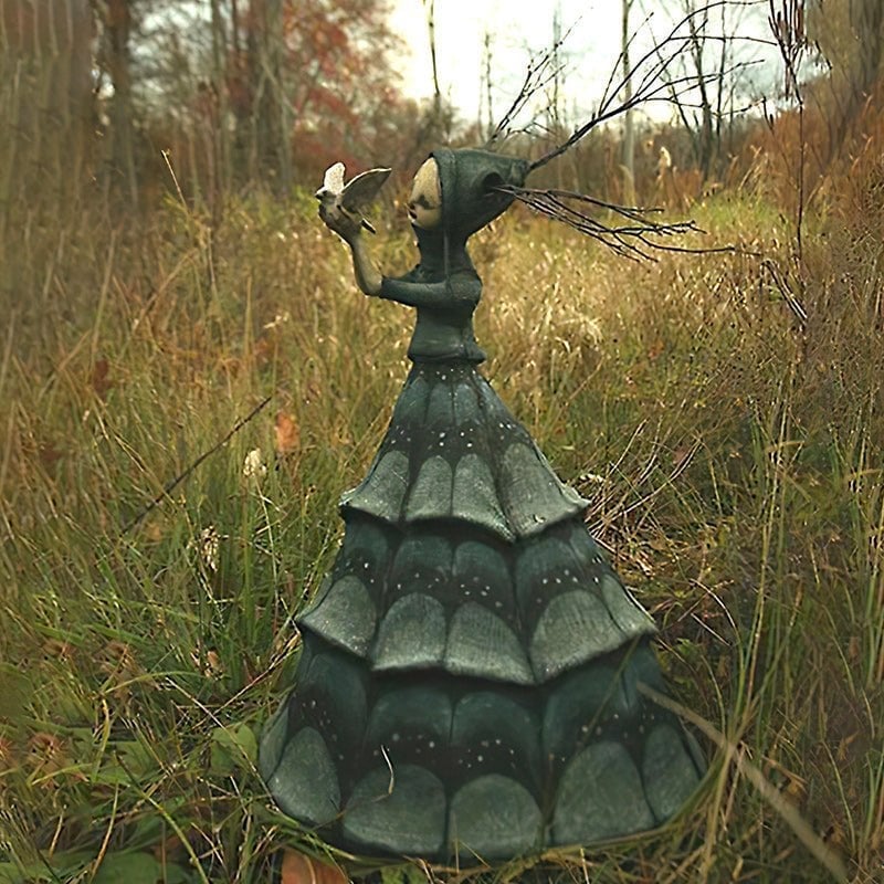 Décoration de jardin d'Halloween en résine représentant une sorcière cauchemardesque 