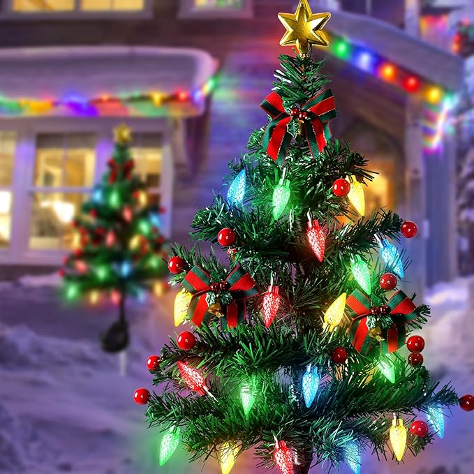 🎄 Solar Christmas Tree Light – Add Holiday Magic to Your Outdoors