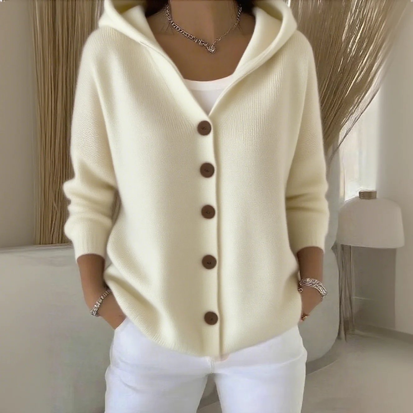 🔥Women's Blended Long-Sleeve Comfortable Casual Cardigan