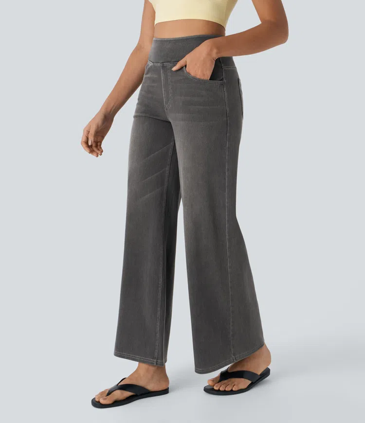 Jean large taille haute super extensible 