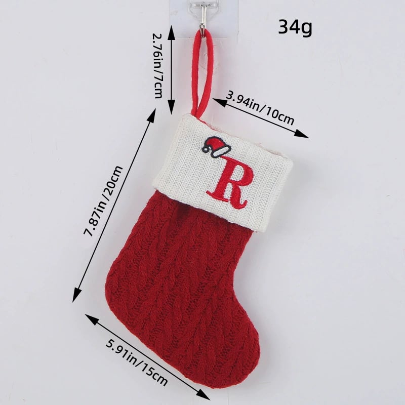 🧦Personalized letter knitted Christmas stocking fireplace ornament